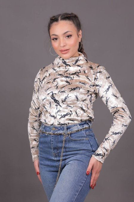 بلوزة مخمل YSL